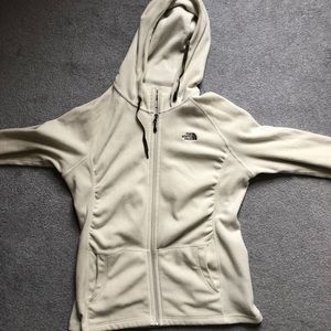 The North Face Fleece Zip Up Jacket-Ivory-L